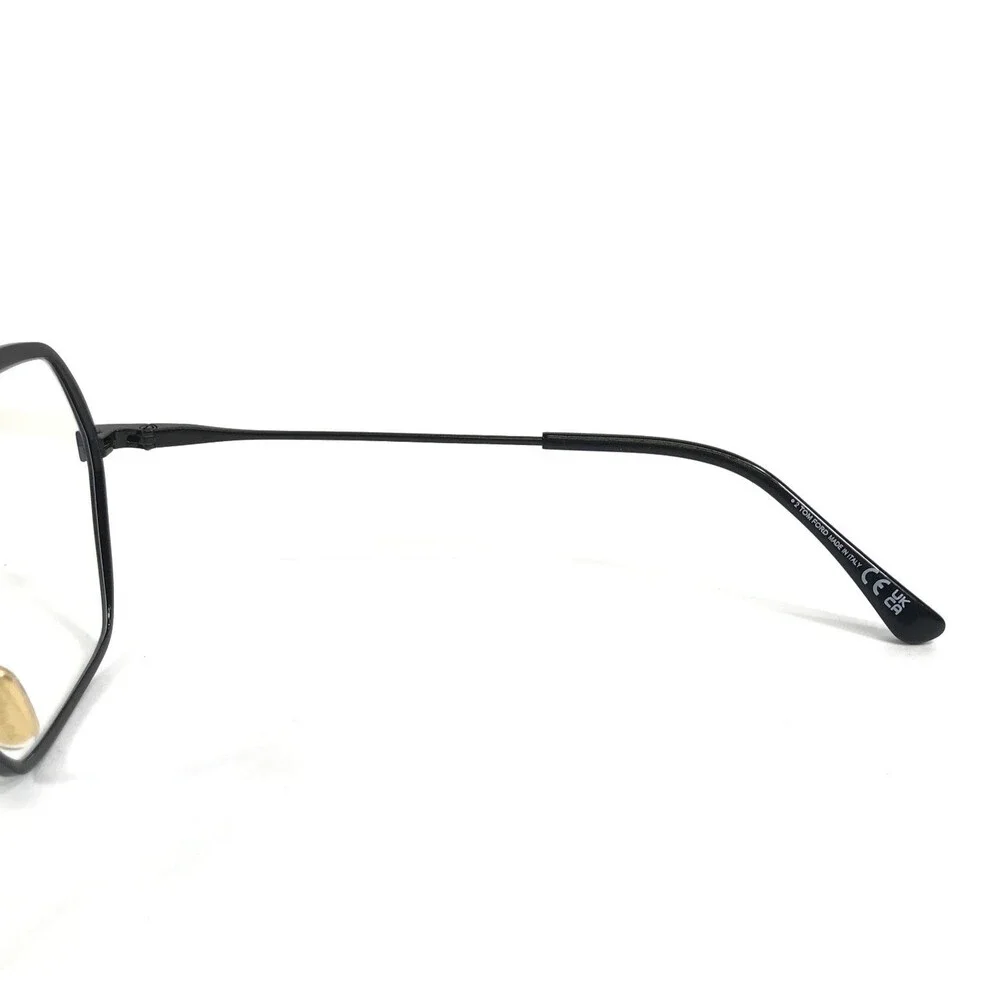 Tom Ford Eyeglasses Frames TF6050-B 001 Black Hexagonal Full Rim 56-17-140